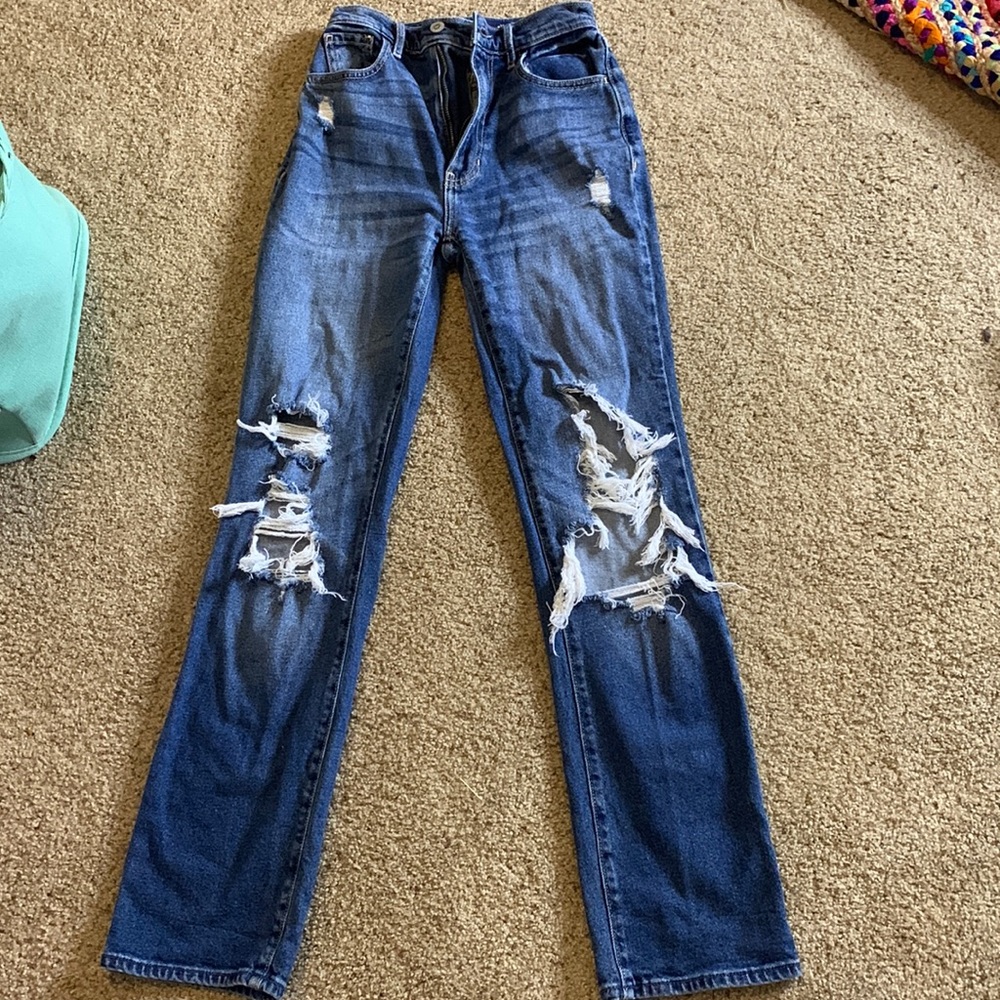 Bootcut distressed jeans